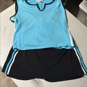 Blue and Black skort and tee set